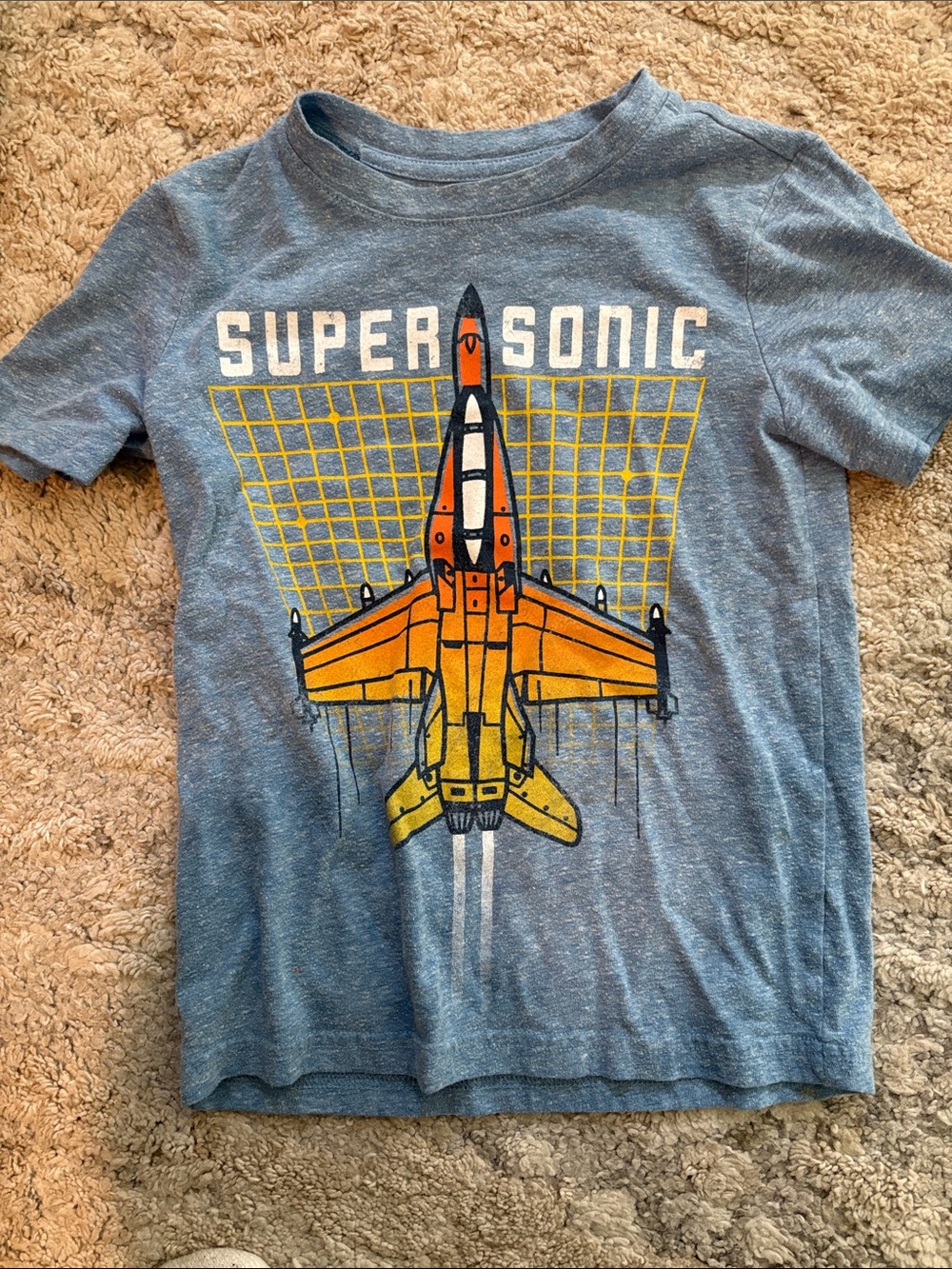 3/$20! Boys size 5 shirt jumping beans Blue Tee Orange Yellow Jet Graphic space